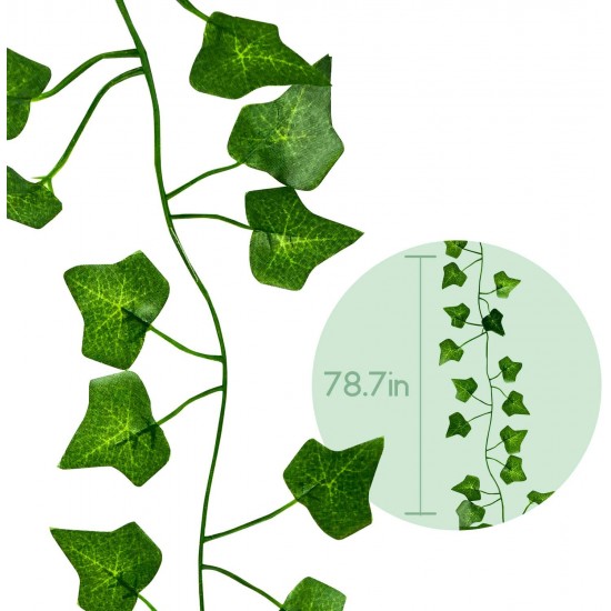Yatim 78-Ft 12 Pack Artificial Plants Greeny Chain Wall Hanging Leaves for Home Room Garden Wedding Garland Outside Decoration