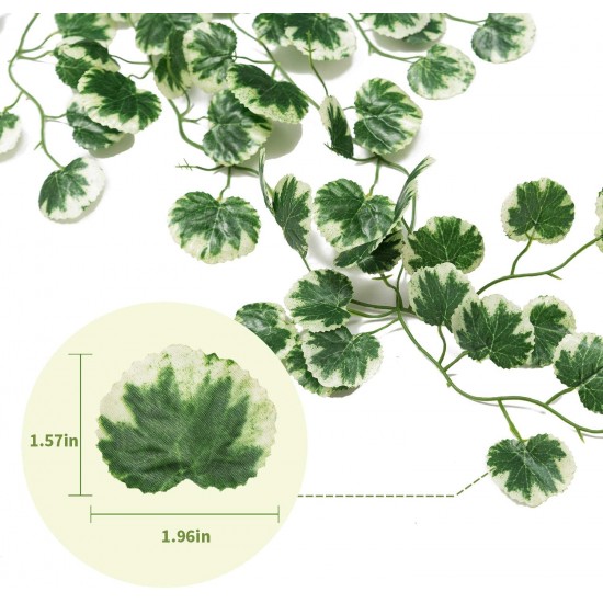 Yatim 90 cm White Crabapple Ivy Vine Artificial Plants Greeny Chain Wall Hanging Leaves for Home Room Garden Wedding Garland Outside Decoration Pack of 2